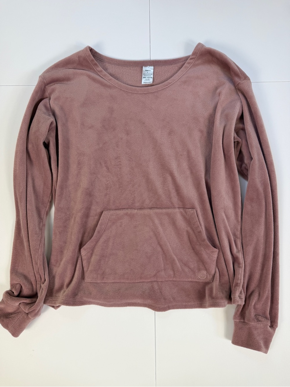 Born Fleece Kangaroo Pocket Sweatshirt Women Large Mauve Loungewear RN145219